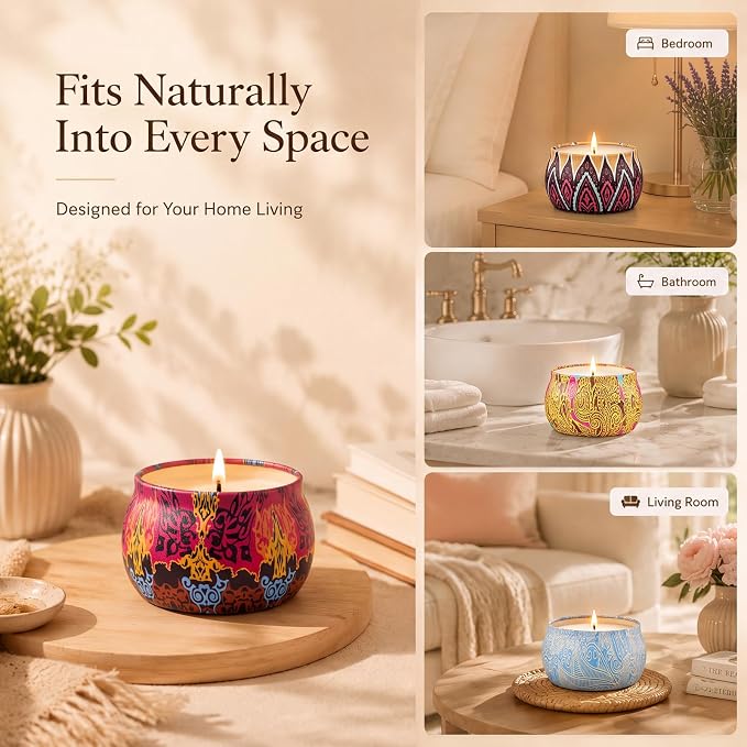 Scented Candles for Women, 4 Pack Candle Gift Set, Natural Soy Candles | Long - Image 5