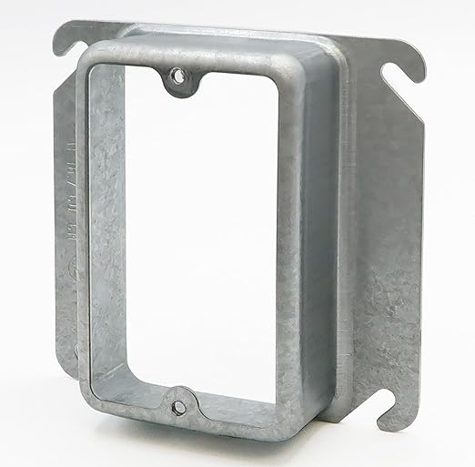 1-1/4" Raised Mud Rings, Square Device Cover, 1-Gang Outlet Cover, 4x4 Inch by AirmontProducts