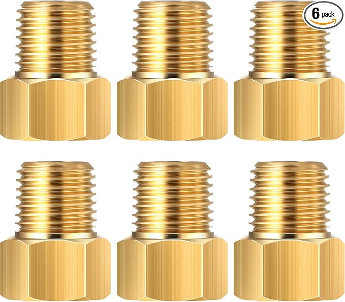 Frienda 6 Pcs 1/4 Male NPT to 1/4 Female Inverted Flare Propane Fitting | Brass by Frienda