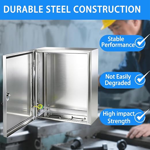 Electrical Enclosure 20x16x8, 304 Stainless Steel Enclosure IP66 Waterproof and - Image 5