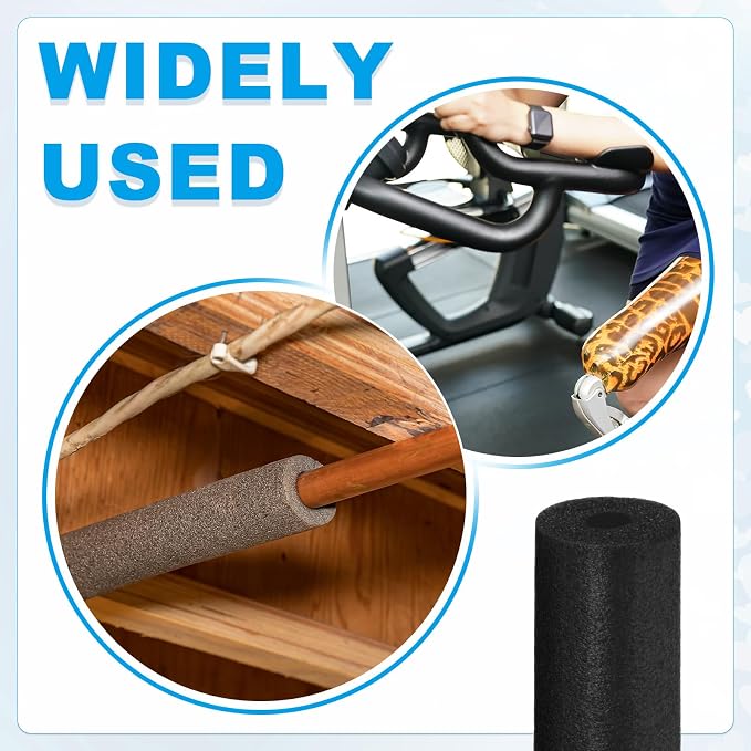 PATIKIL Pipe Insulation Foam Tube Foam Pipe Tubing Covers Black 2Pcs | 9/16" ID - Image 5