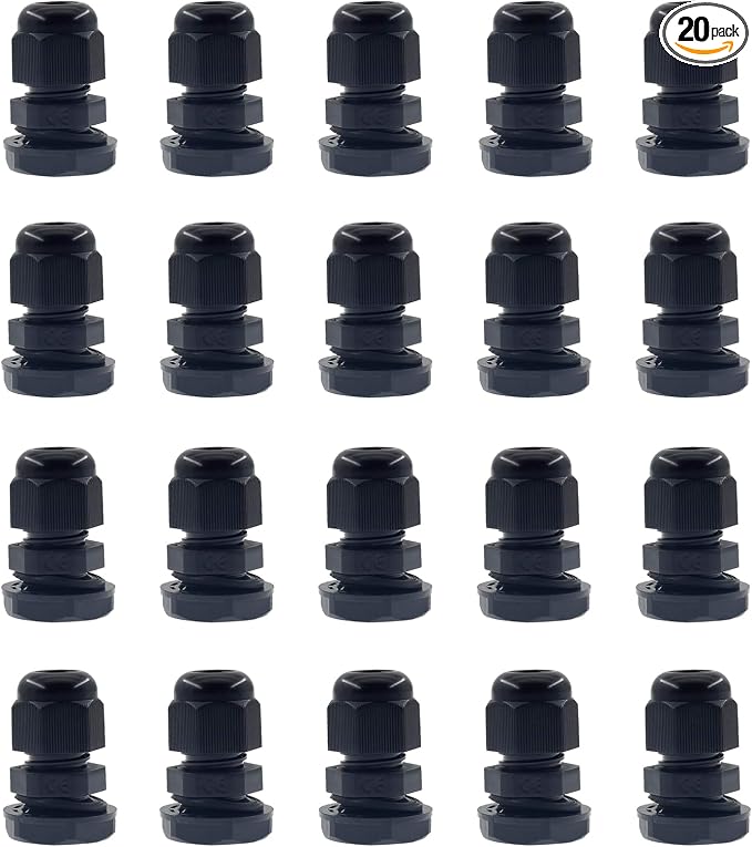 1/4 Inch NPT Strain Relief Nylon Cord Grip, SAFYY 20 PCS Waterproof Cable by SAFYY