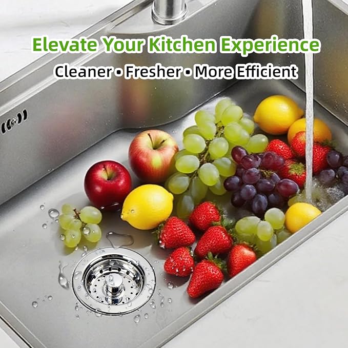 3 In 1 Kitchen Sink Drain Assembly, Stainless Steel Basket Strainer, 3-1/2 Inch - Image 7