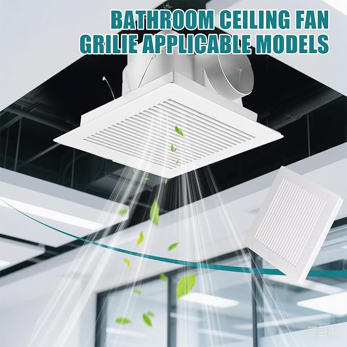 ( 3-Pack 9" BP90 Spring Bathroom Exhaust Fan Cover 9-1/4" x 9" Vent Cover - Image 5