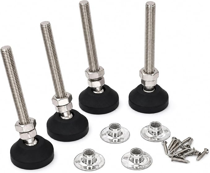 M10 Adjustable Leveling Feet, 4 Pack, 20° Swivel Base by Unknown