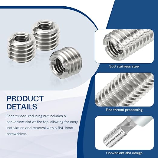 10Pcs Thread Adapter Sleeve Reducing Nut, M6 M to M4 F, 6mm Length | M6 x 1 - Image 4