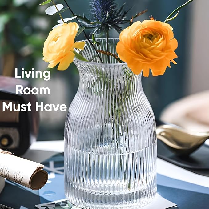 New 2026 Design Ribbed Glass Vase Wide - Image 5