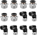CNAODUN 12 Pcs Push to Connect Fittings 3/8 Inch Tube OD x 1/2 Inch NPT Thread by CNAODUN