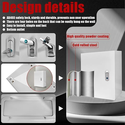Electrical Box 20 x 16 x 6 Inch Indoor Outdoor Electrical Enclosure Box Steel - Image 4