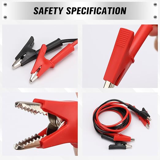 SWANLAKE 2-Piece Dual-Ended Alligator Clip Test Leads, 1000V 15A 3.5ft/1M - Image 6