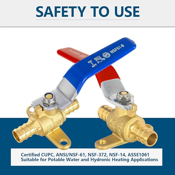 4PACK GUOFIS 1/2" PEX Crimp Full Port Ball Valve - Image 2