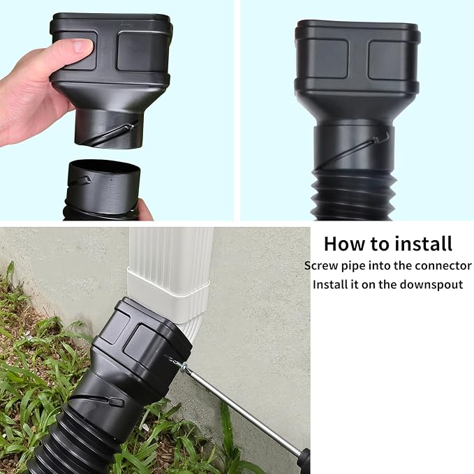Prestantious 7ft Long Downspout Extensions Flexible Drainage Pipe, Corrugated - Image 7