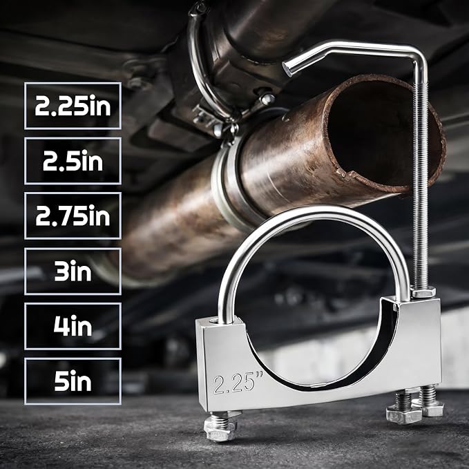 2 Pcs 2.25 Inch Universal Exhaust Clamp - Image 3