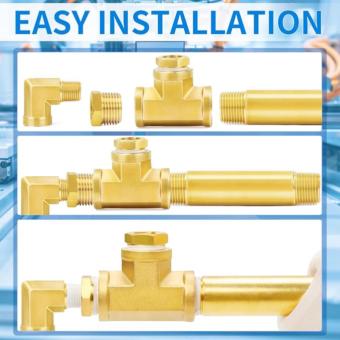 ChillWaves Brass Pipe Fitting, Long Nipple Pipe 1/4" NPT Male x 1/4" NPT Male - Image 7