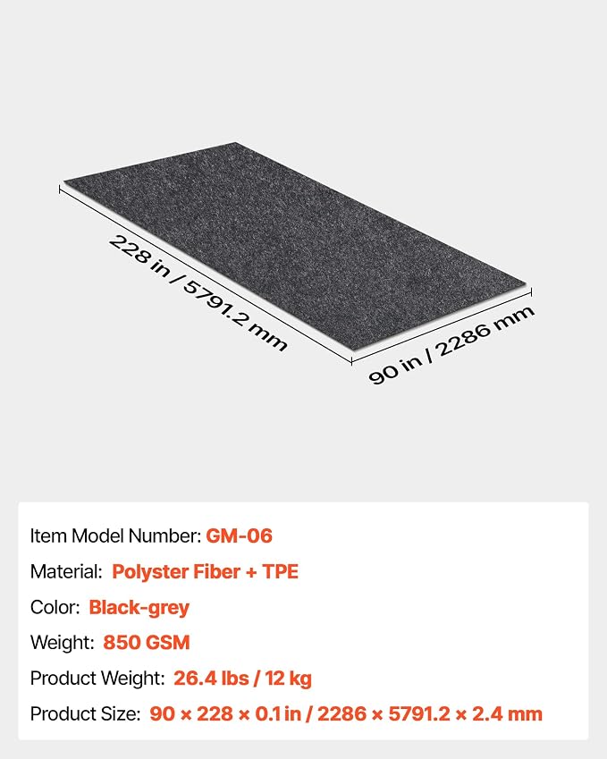 VEVOR Garage Floor Mat, 7.6'x19' Oil Spill Mat Waterproof Protection from Water - Image 7