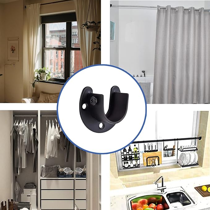 Rise age 1-1/2 Inch Closet Rod Brackets, Closet Rod Holders - Image 4