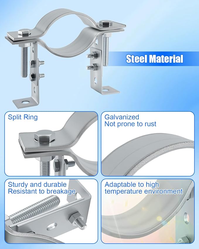 3 Inch Adjustable Pipe Bracket, Split Ring Stove Hanger Chimney Pipe Holder | B - Image 5