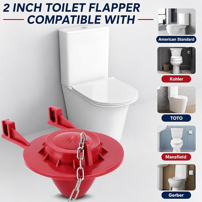 2 Pack 2-Inch Toilet Flapper Replacement Kit – Fix Running Toilets & Ghost - Image 5