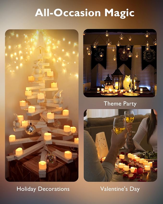 Homemory 24-Pack Flameless Tea Lights Candles Battery Operated, 200+ Hours | - Image 7