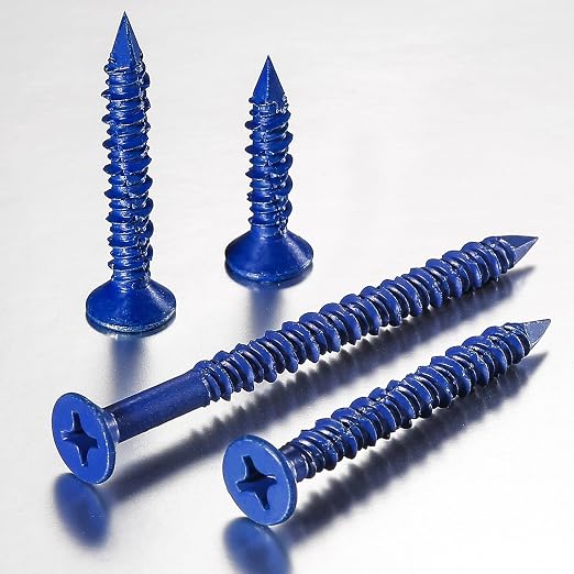 Wensilon WenSilon 1/4"x6 Concrete Screw Anchor Blue Flat Head - Image 3