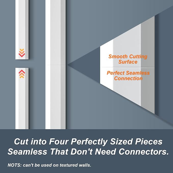 PVC Cord Hider Cable Management Wall, 62.8in TV Cable Hider | Paintable Cable - Image 3