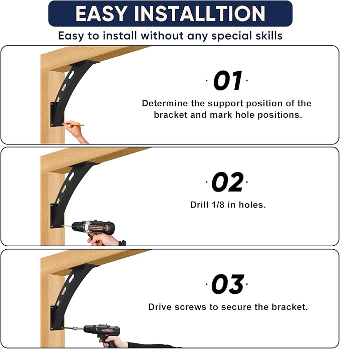 4-Pack Curved 45 Degree Pergola Beam Angle Support Brackets | One-piece bent - Image 7