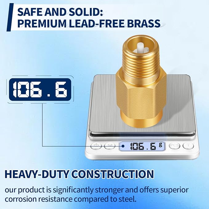 RV Water Heater Backflow Preventer, 1/2" NPT Male to Female Thread Hot Water - Image 8