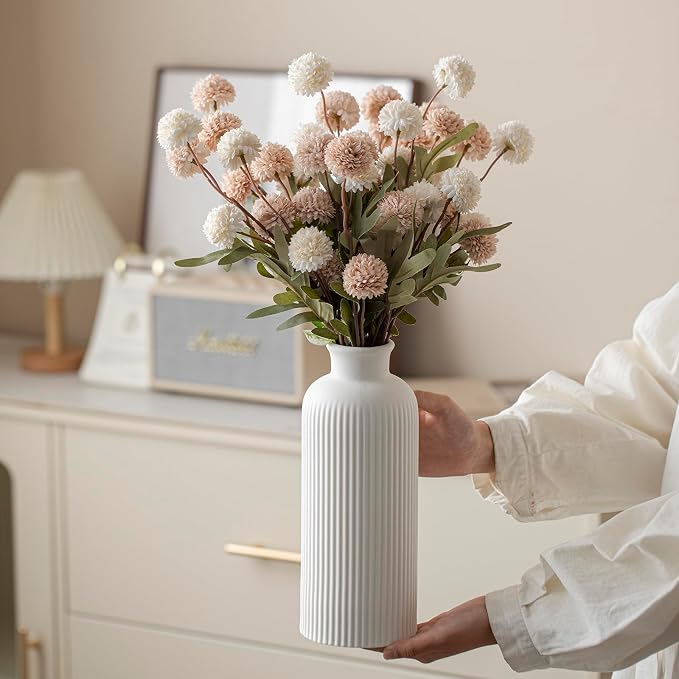 Large Modern Ceramic Vase Set, 3-Piece Decorative Vases - Image 5