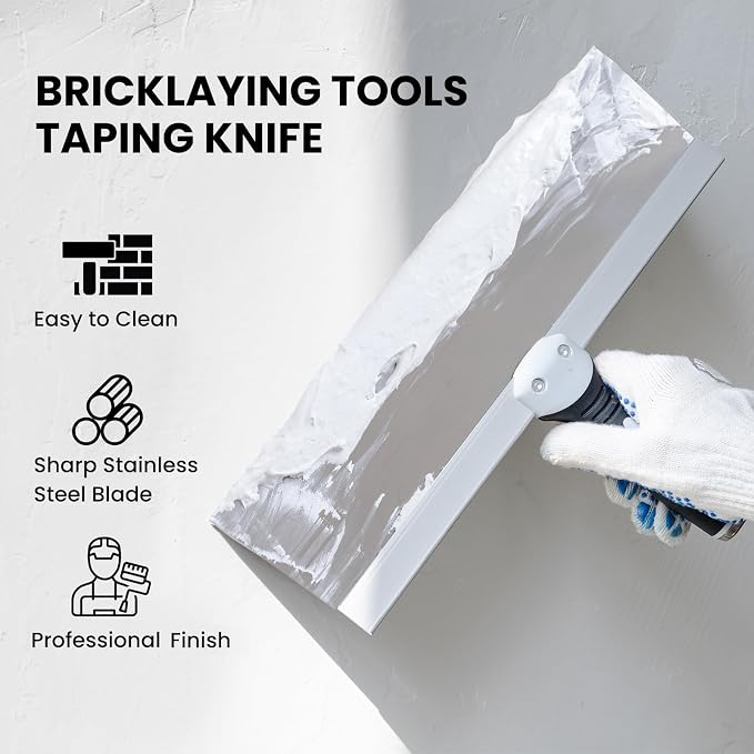Mister Rui 14" Stainless Steel Drywall Taping Knife, Skimming Blade | 14" - Image 2