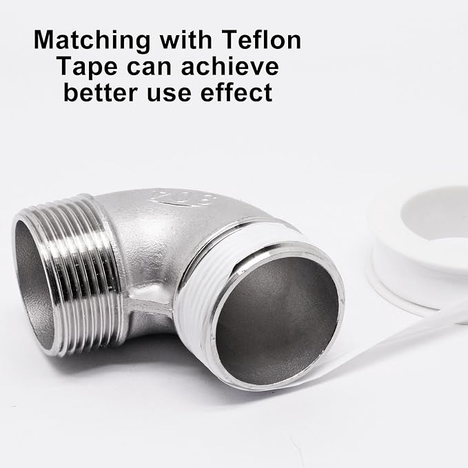 90 Degree Elbow 1PCS, 1-1/4" NPT Male X 1-1/4" NPT Male 304 Stainless Steel - Image 4