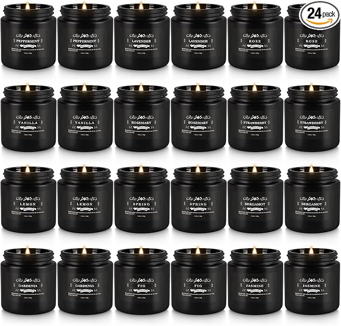 YOROXRG Scented Candles Gifts Set 24 Pack Soy Wax Travel Tin Jar Candles by YOROXRG