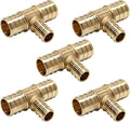 5PC EFIELD Barb Pex 3/4" x 3/4" x 1/2" Reducing Tee Brass Crimp Fittings | by EFIELDPEXTUBING