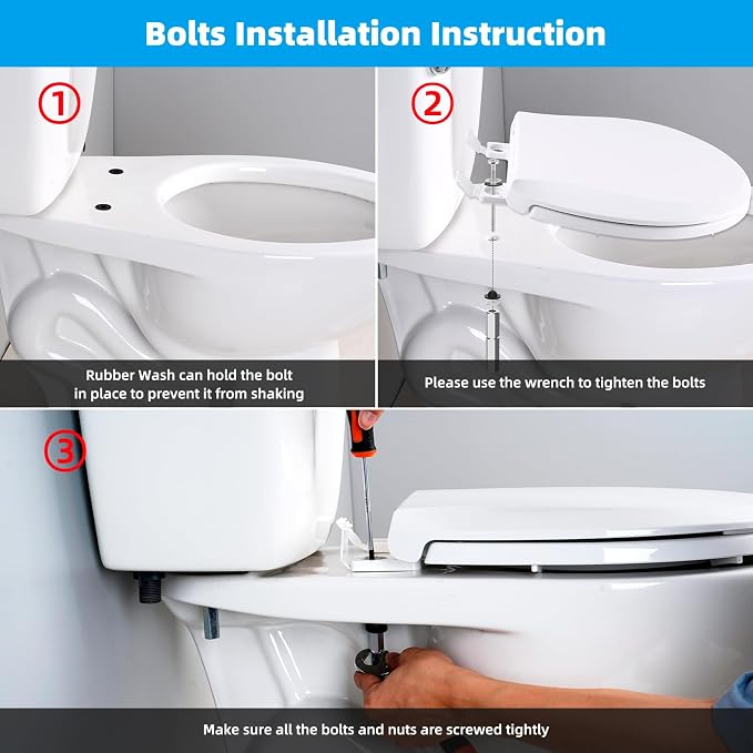 Hibbent 2 PCS Toilet Seat Bolts Kit, Stainless Steel Bolts - Image 6