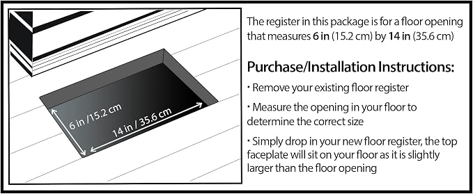 Decor Grates AJH614-NKL Oriental Floor Register, 6-Inch by 14-Inch - Image 3