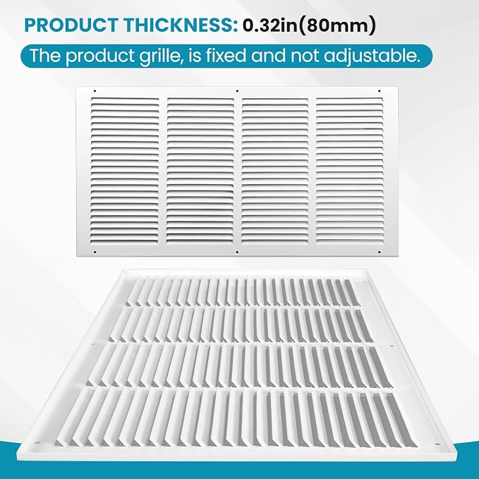 VOISEN Return Air Grille, Fits 24x12 Duct Opening, Steel Return Vent Cover - Image 4
