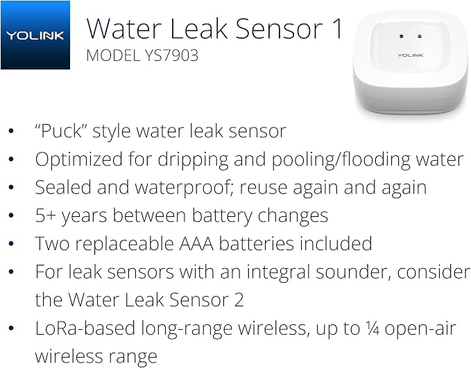 YoLink Water Leak Detector, 1/4 Mile World's Longest Range, Wireless Smart - Image 2