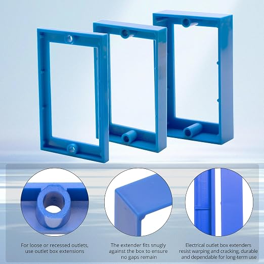 HXH Single Gang Receptacle Outlet Box Extender, 1/4 Inch, 10 Pack | - Image 5
