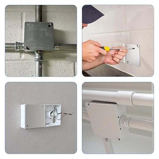 8Pcs Metal Junction Box Cover Plates, 4x4 Inch Square Electrical Box Cover Plate - Image 7