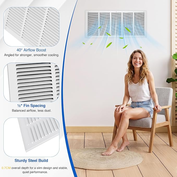 Fancat 30x12 Duct Opening | Steel Return Air Grille | Vent Cover Grill - Image 6