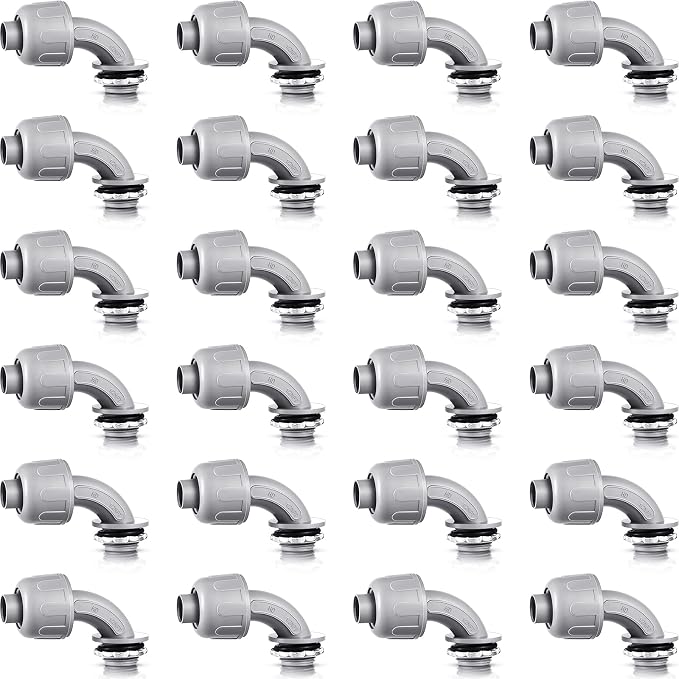 BBTO 24 Pieces 1/2 Inch Liquid Tight Connector Flexible Non Metallic Electrical by BBTO