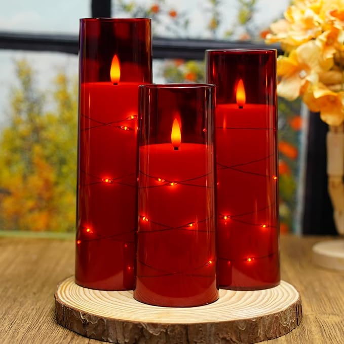 Nimiko Flickering Flameless LED Candles, Battery Operated Candles 9 Pcs - Image 4