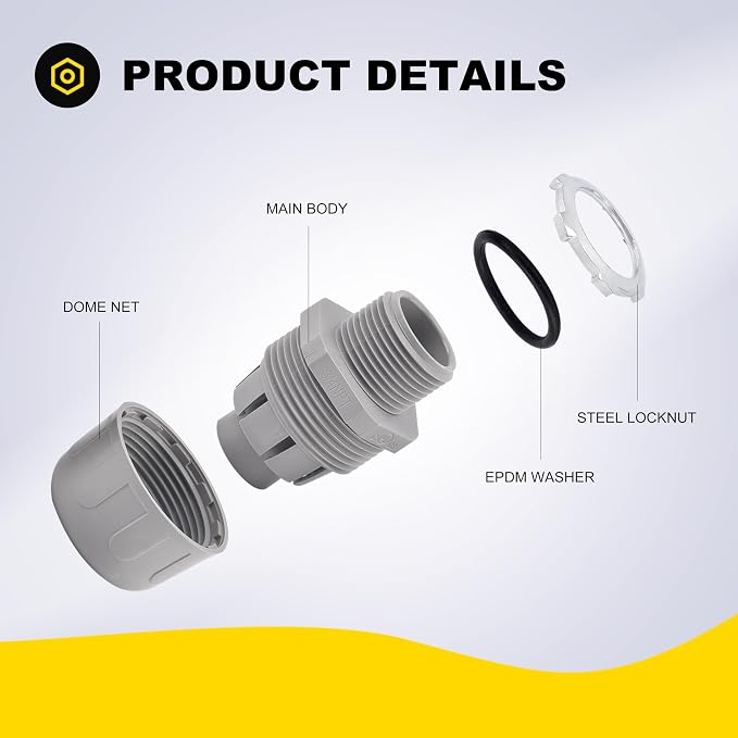 100 PCS 1/2" Liquid Tight Connector NPT Non-Metallic - Image 4