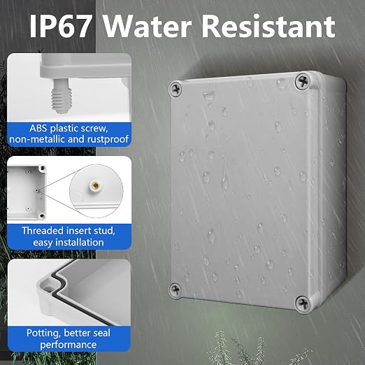 Waterproof Dustproof IP67 Junction Box DIY Case Enclosure Gray 11 x 11 x 5.1 - Image 7