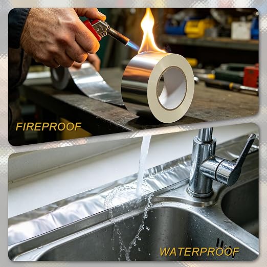 Aluminum Foil Tape, 5 in x 55 yd Heavy Duty Silver HVAC Tape | Aluminum High - Image 6