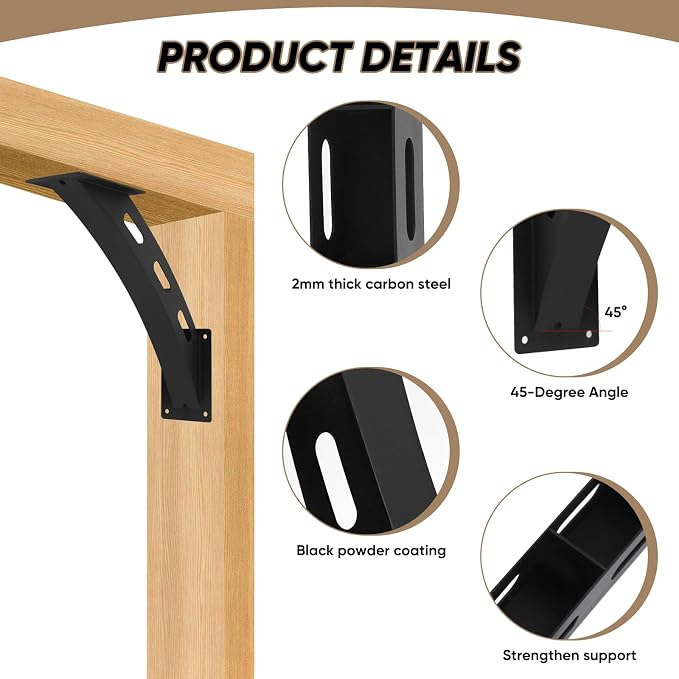8 Pcs 45 Degree Angle Support Brackets - Image 4