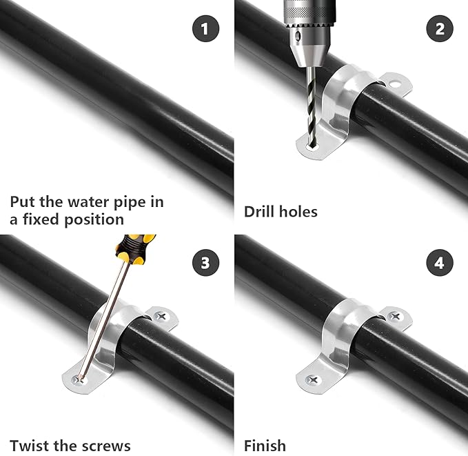 10Pcs 2 Inch Stainless Steel Conduit Clamps | Two Hole Strap, U Bracket Rigid - Image 6