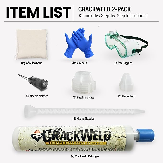 CrackWeld Concrete Crack Repair Kit – Polyurethane Concrete Crack Filler - Image 6