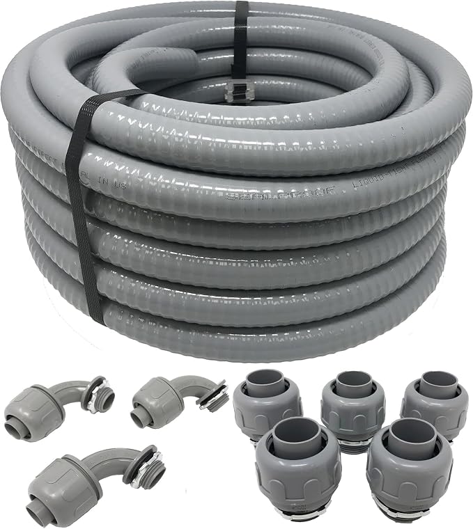 3/4-Inch Non-metallic Liquid-Tight Conduit and Connector Kit, 50 Foot Made in by Sealproof