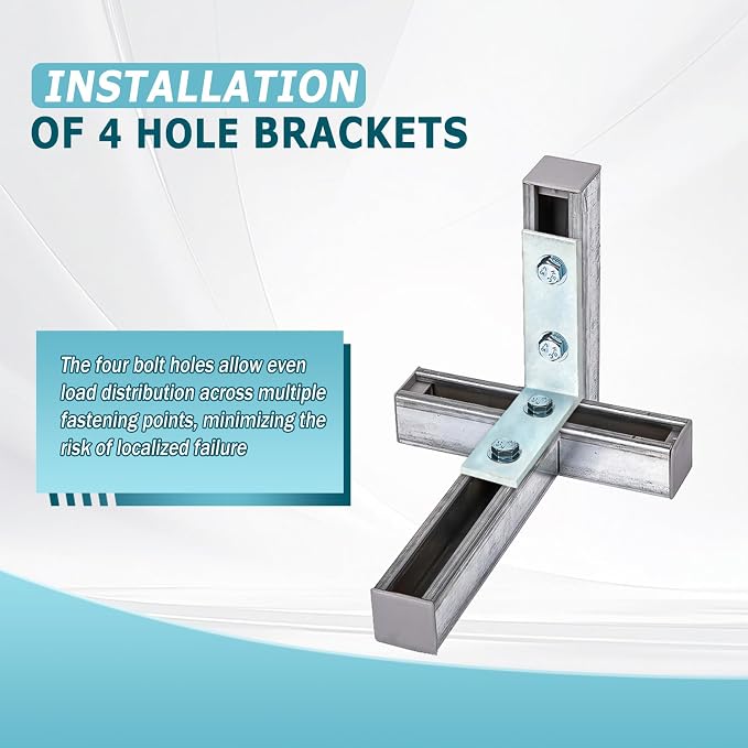 20Pcs 4 Hole 90 Degree Bracket for 1 5/8 Strut Channel, Heavy Duty L Brackets - Image 5