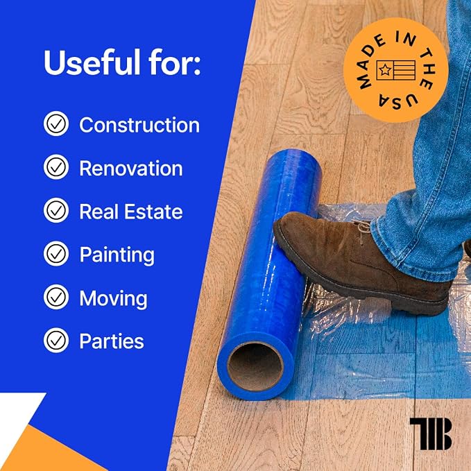 Floor Protection Film, 48 inch x 500' roll, Made in USA, Temporary Covering - Image 5